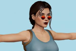 Lara Croft Classic Lara-Croft, Lara, Croft, lara, Tomb-Raider, girl, female, woman, people, human, xna, characters, rigged